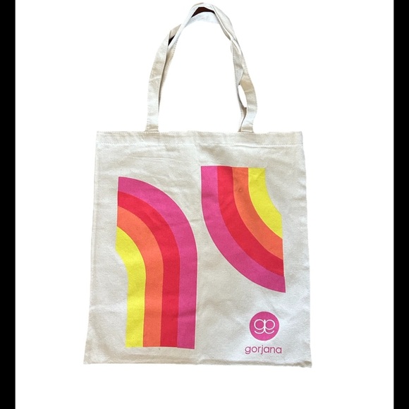 New Gorjana Canvas Bag  15” H x 14.5”W  Drop 9” Good thick canvas - Picture 1 of 6